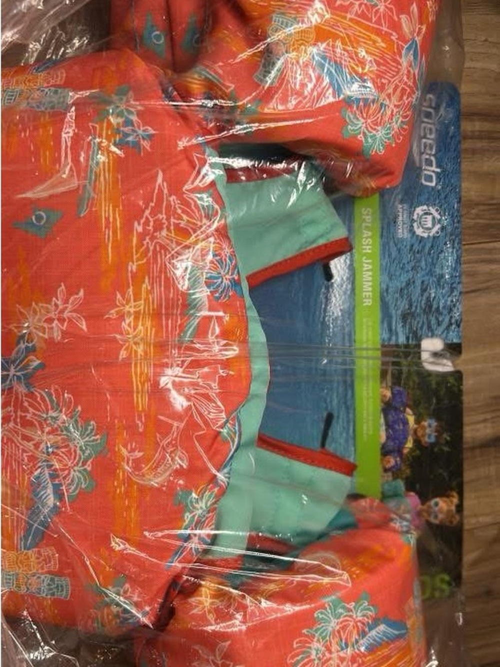 Speedo Coral and Aqua Floral Kids Life Jacket